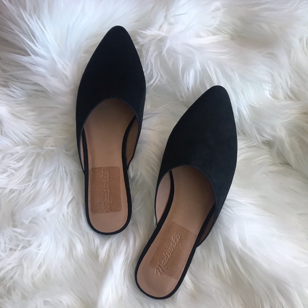 MADEWELL Black Suede Mule Slides